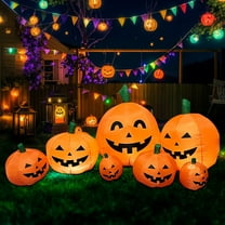Halloween Inflatable Pumpkins Decor 7.22 FT 7 Blow up Pumpkin Stacked Halloween Decorations Outer Decoration Large Party Yard Decoration