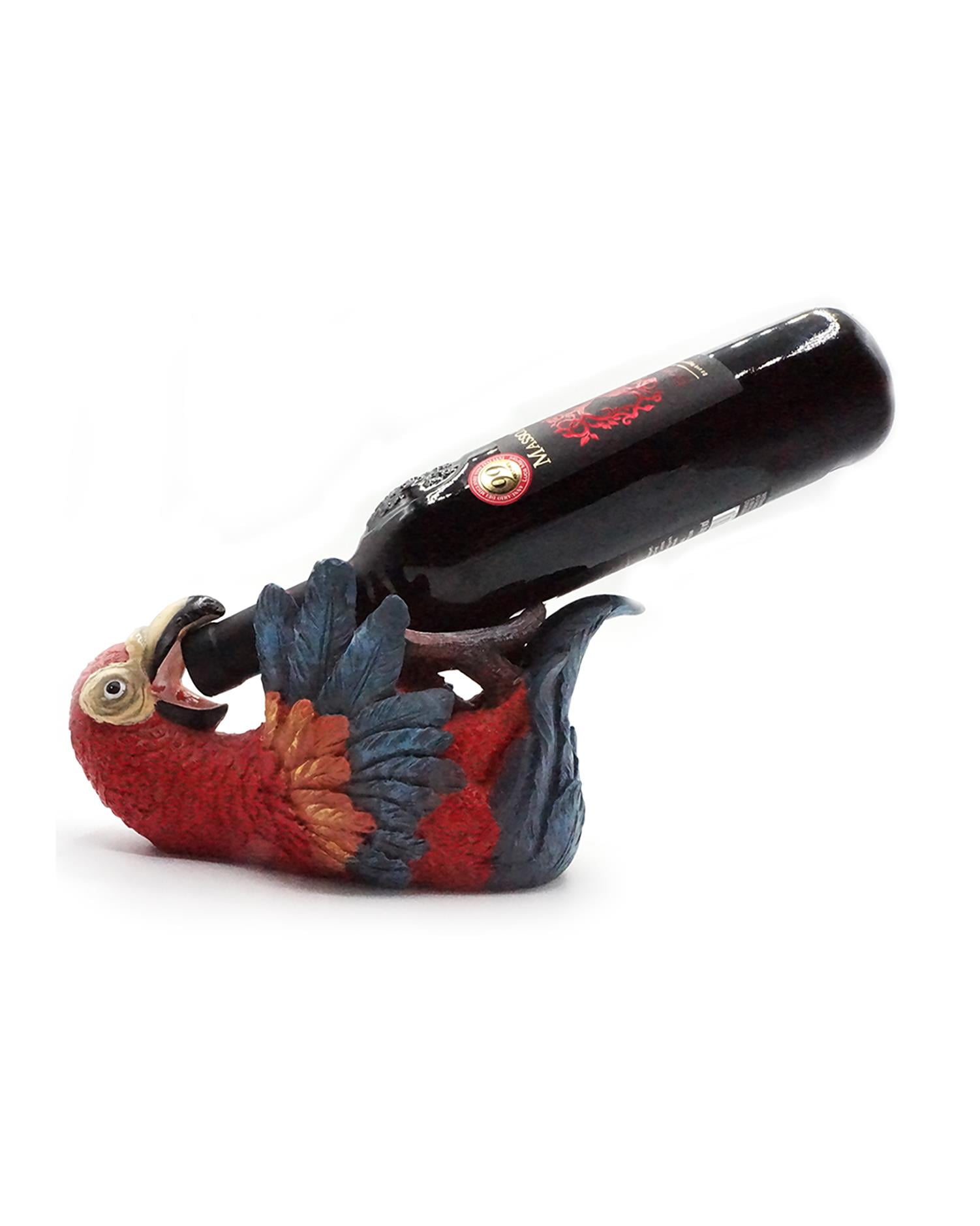 Parrot Polyresin Wine Bottle Holder Parrot Size One Size Barry