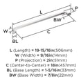 thumbnail image 3 of Amerock Westerly 18 inch (457mm) Center-to-Center Polished Chrome Appliance Pull, 3 of 4