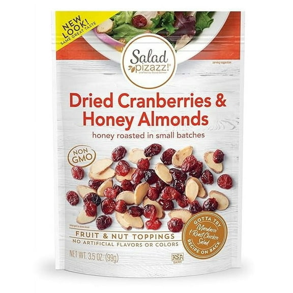 Salad Pizazz!, Fruit & Nut Toppings, Dried Cranberries & Honey Almonds, 3.5 oz Pack of 4