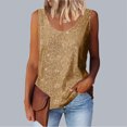 thumbnail image 2 of XIAfhje Women Sparkly Sequin Sleeveless Tops Summer Scoop Neck Tank Tops Slim Fit Shimmer Vest Night Club Party Performance Costume, 2 of 6