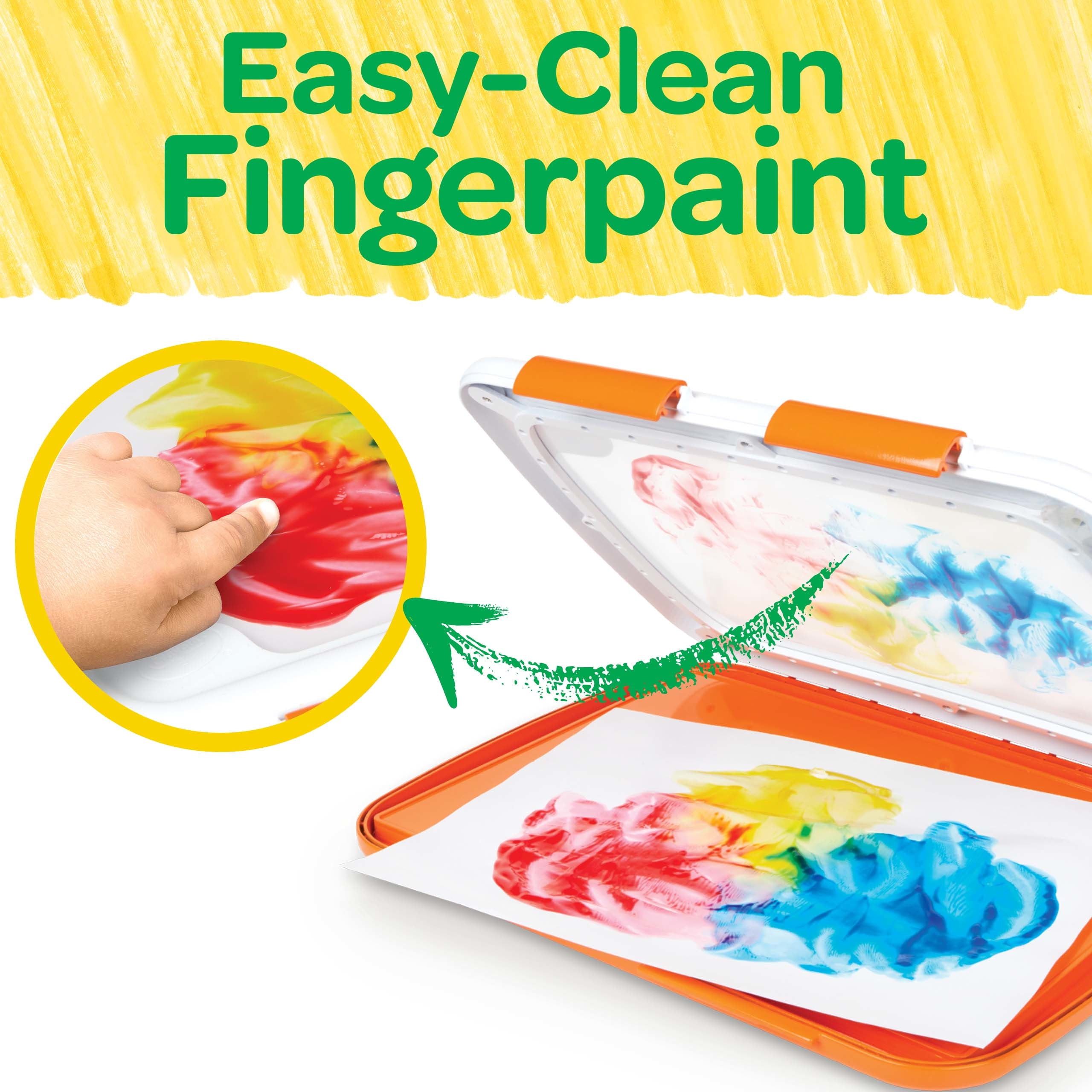 Crayola Washable Finger Paint Station, Crafts for Toddlers, Less Mess Finger Paints for Toddlers, Gift, Ages 1 & Up