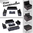 thumbnail image 5 of ALAULM 12 Pieces Outdoor Patio Furniture Set,Brown PE Rattan Sectional Patio Conversation Set with Black Seat Cushions and 2 Coffee Tables, 5 of 7