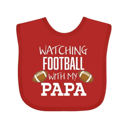 

Inktastic Watching Football with My Papa Gift Baby Boy or Baby Girl Bib
