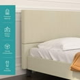 thumbnail image 3 of mecor Upholstered Linen Platform Bed Frame | Queen Bed Frame with Fabric Headboard / Strong Wood Slats Support / Easy Assembly - Queen / Beige, 3 of 8
