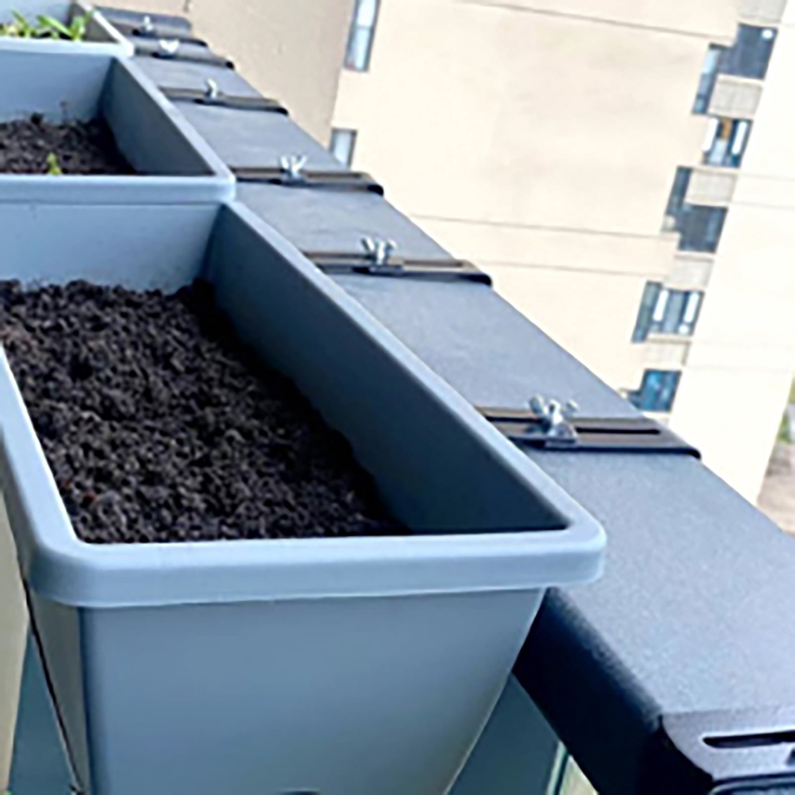 Adjustable Planter Box Brackets – Heavy Duty Flower Box Holder for Windowsills, Fences & Balconies, Rust-Resistant Metal Window Box Brackets for Outdoor Garden