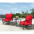 thumbnail image 3 of Gymax 3PCS Outdoor Rocking Chair Set Patio Conversation Bistro Set w/ Red Cushions, 3 of 10