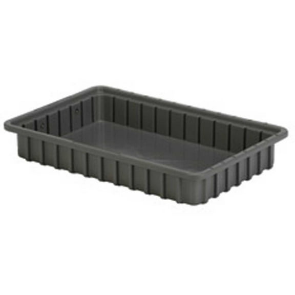 LEWISBins Divider Box, 16-1/2" x 10-7/8" x 2-1/2", Gray, Lot of 6