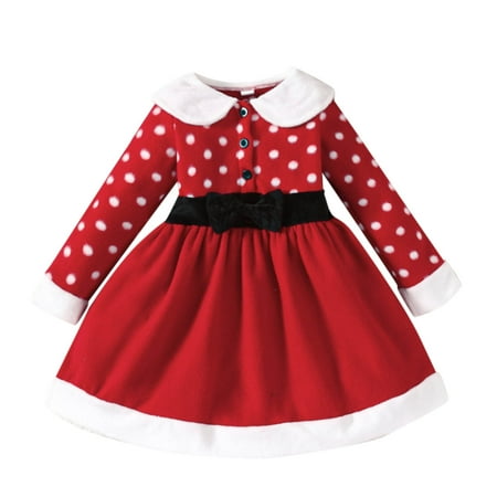 

nsendm 2t Dress Toddler Baby Girl Christmas Dress Red Princess Dress Outfits Apparel Dresses Dress Red 12-24 Months