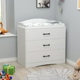 Ofey 3 Drawer Nursery Changer Baby Dresser with Changing Table, Wooden