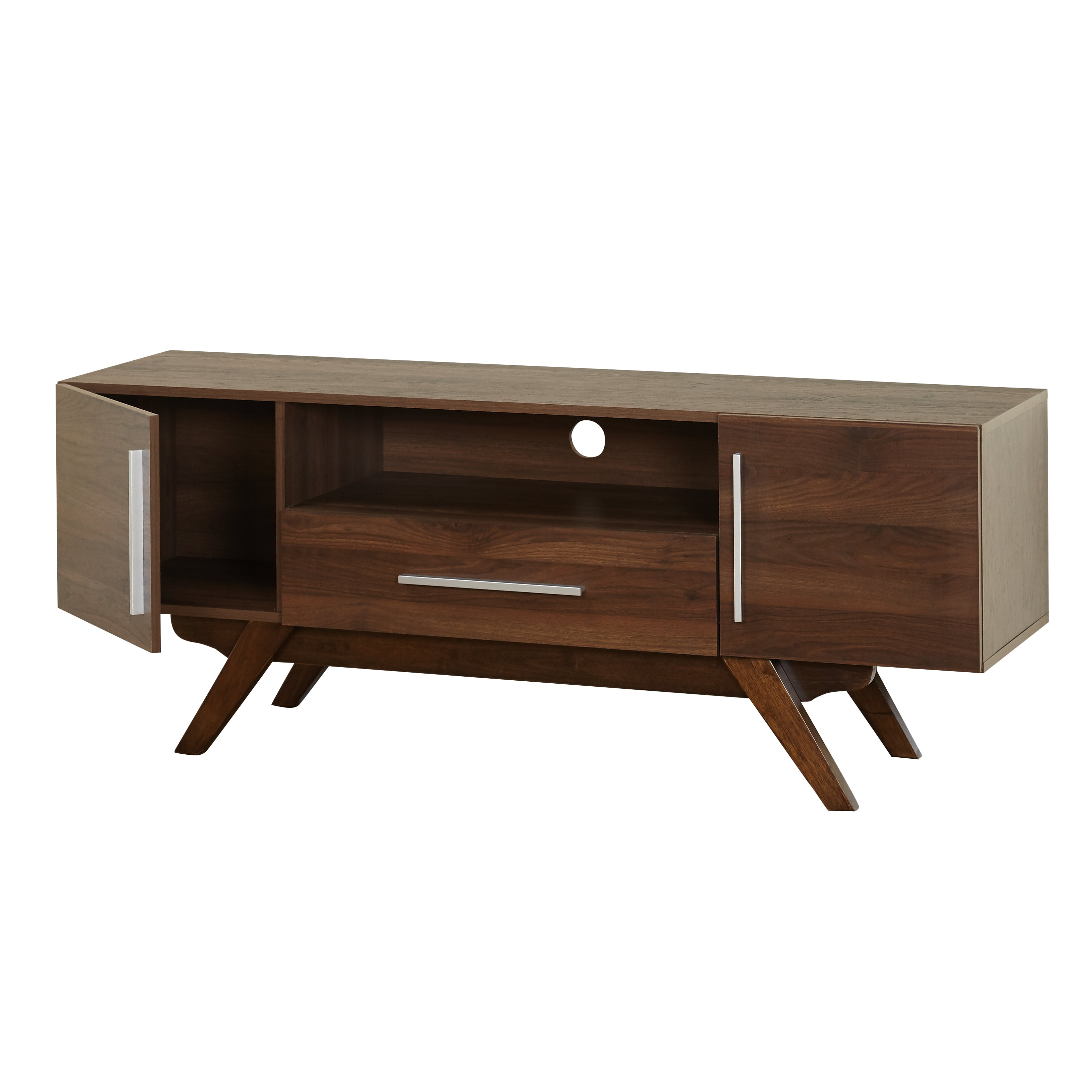 TMS Lambert Mid-Century TV Stand, Up to 64 inch TV's, Walnut