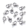 thumbnail image 2 of 200pc 304 Stainless Steel Lobster Claw Clasps Parrot Trigger Clasps Stainless Steel Color 10x6.5x3.5mm Hole: 1mm, 2 of 2