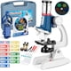 thumbnail image 1 of Kit de microscopio de 58 piezas para niños de 5 a 7 8 a 12 años, microscopio para niños 100X-1200X con microscopio de cuerpo de metal, caja de transporte, luz LED, kit de experimentos científicos, jug, 1 of 3