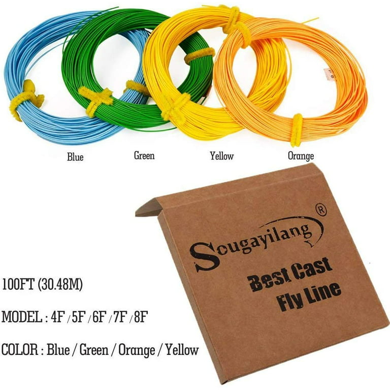 Sougayilang Fly Line 100ft Floating Weight Forward for Fly Fishing, Size: 4F, Green