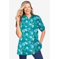 thumbnail image 5 of Woman Within Plus Size Elbow-Sleeve Polo Tunic, 5 of 6