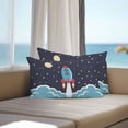 thumbnail image 5 of Waterproof Throw Pillow Covers Set of 2, 20x12 Inch Cartoon Rocket Decorative Pillowcases Outdoor Pillow Slip Cushion Covers Set for Couch Tent Chic Cute Funny Stars Moon Sky Clouds, 5 of 7