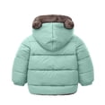 thumbnail image 4 of enyan Toddler Baby Coat Bear Hooded Winter Jacket Fleece Snowsuit Windproof Outerwear for Infant Boy Girl Green，12-18 Months, 4 of 7