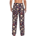 thumbnail image 2 of Bixox Men's Skull record rock Patterned Pajama Pants with Pockets Lounge Clothes for Home, 2 of 5