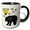 Black/White, variant on 3drose, Funny Cute Black Bear and Honey Bee Hive Cartoon, 15oz Mug
