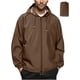 thumbnail image 1 of pstuiky camisas de manga larga para hombre, Chaqueta impermeable de color liso para hombre para exteriores, para escalada, deporte, correr, con bolsillo y cremallera, manga larga, con capucha l, 1 of 8