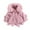 Pink, variant on Diufon Toddler Girls Warm Jacket Fall Winter Fleece Long Sleeve Hoodie Thickened Warm Zip Up Tunic Coat