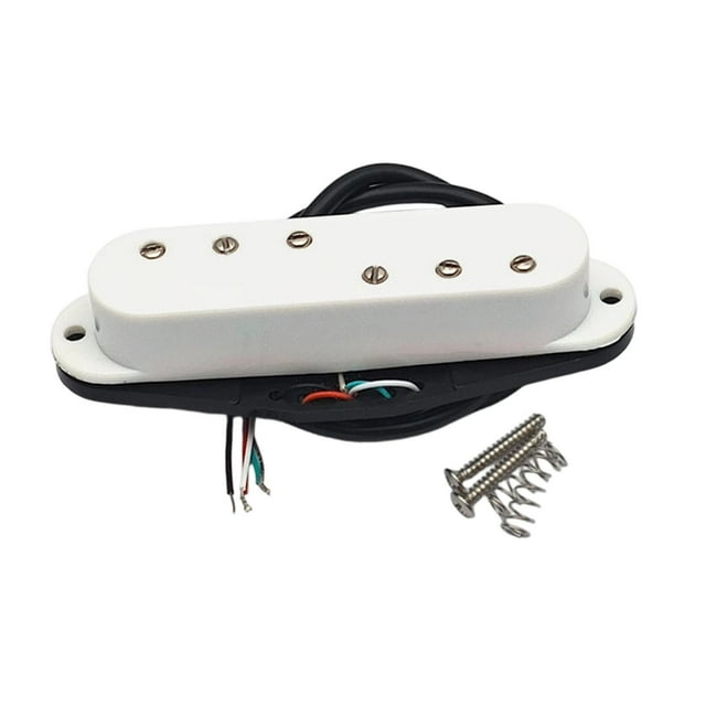 MERIGLARE Mini Ramasse-Guitare Électrique Humbucker 3+3 Pcs de Perche Réglables Pièces de Guitare Blanc