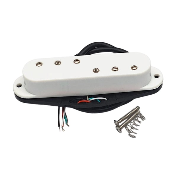 Pastilla Humbucker para guitarra eléctrica (mini, 3+3) con pieza polar ajustable, pieza de reparación Blanco