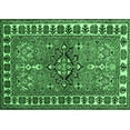 thumbnail image 1 of Ahgly Company Indoor Rectangle Geometric Emerald Green Traditional Area Rugs, 2' x 5', 1 of 4