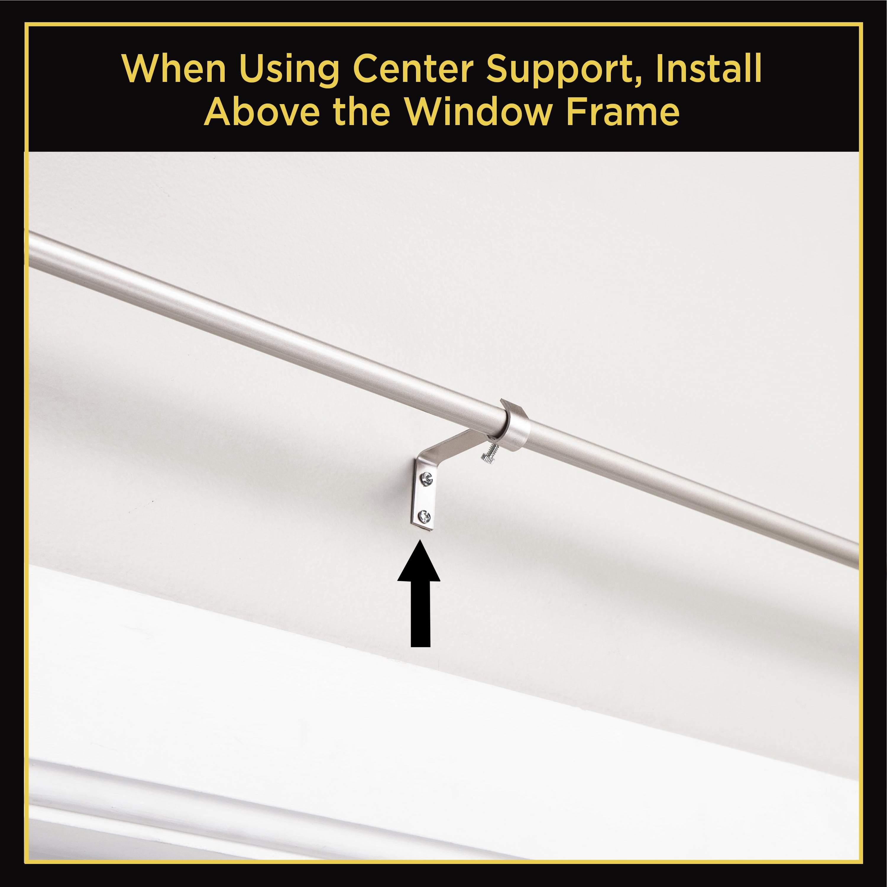 Lunar Complete Blackout Room Darkening Steel Wrap Rod, 86-120" Adjustable Length, 5/8" Dia., Silver