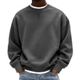 thumbnail image 2 of Mifsaly Men's Sweatshirts Crewneck Long Sleeve Pullover Tops Soft Comfortable Loose Fit Fall Winter Outfits Dark Gray,L, 2 of 5