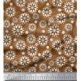 thumbnail image 1 of Soimoi Tissu Crêpe Polyester Imprimé Floral Mandala au Mètre 52 Pouces de Large, 1 of 3