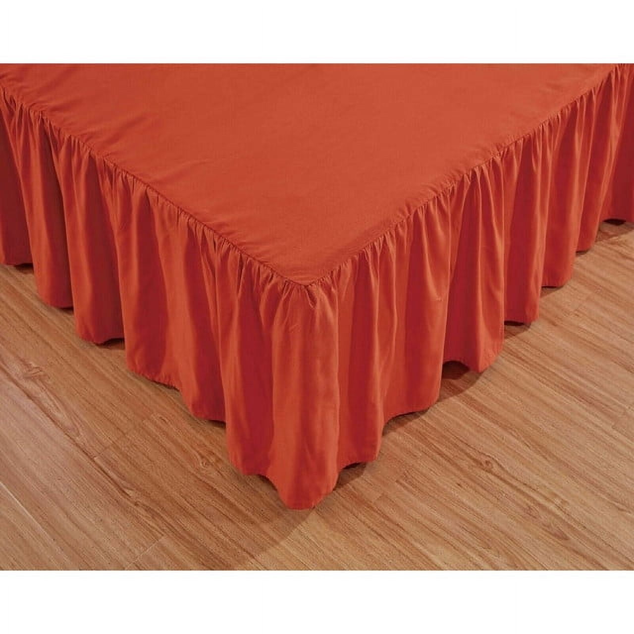Super Soft Solid Bed Skirt King Size Luxury Brushed Microfiber 14" Red Gathered Dust Ruffle