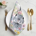 thumbnail image 2 of Easter Bunny Cloth Napkins, Blue Easter Eggs Spring Floral Colorful Plaid Washable and Reusable Dinner Napkins Set of 4, Table Napkin for Kitchen Party Birthday Wedding Hotel Housewarming 20"x20", 2 of 9