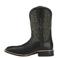 thumbnail image 1 of Men's Faux Leather Embroidered Mid Calf Western Cowboy Work Boots, 1 of 5