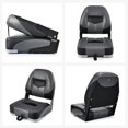 thumbnail image 3 of Spaco Set of 2 Folding Low Back Fishing Boat Seats with Stainless Steel Screws-Black, Boat Captain Chair for Fishing Boat, Sightseeing Boat, Speedboat, Canoe, 3 of 8