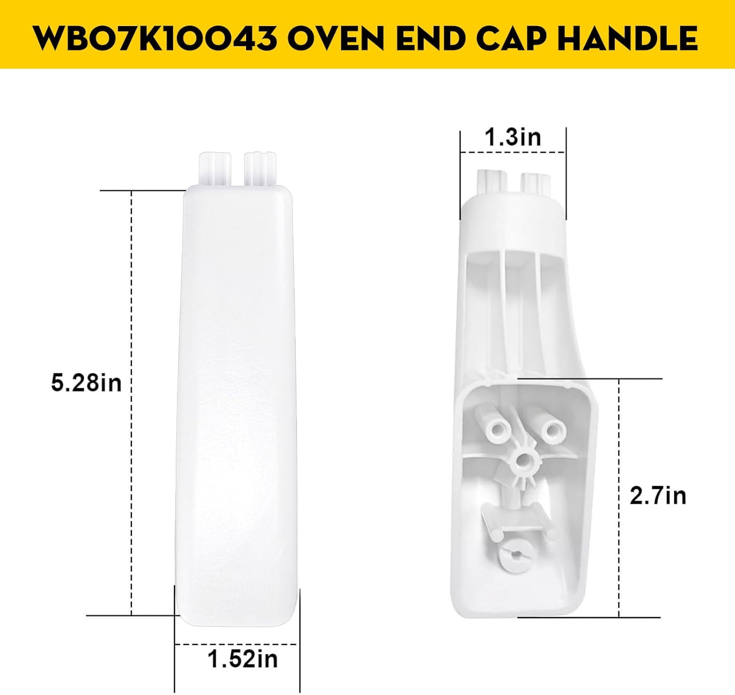 Aniceparthy 2Pcs Whole Parts Oven End Cap Handle (White) Part # WB07K10043 Replacement and Fit for Some GE Ovens Replaces AP3140301, 242805, AH228368, EA228368, PS228368, WB07T10144
