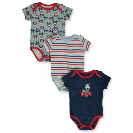 

Sweet & Soft Baby Boys 3-Pack Dog Bodysuits - navy/multi 3 - 6 months (Newborn)