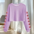 thumbnail image 3 of Camisetas de Manga Larga de las Mujeres Moda Impresa Suelta Casual Cuello Redondo Suéter Deportivo Top Se Ajusta Fiel Al Tamaño, 3 of 5