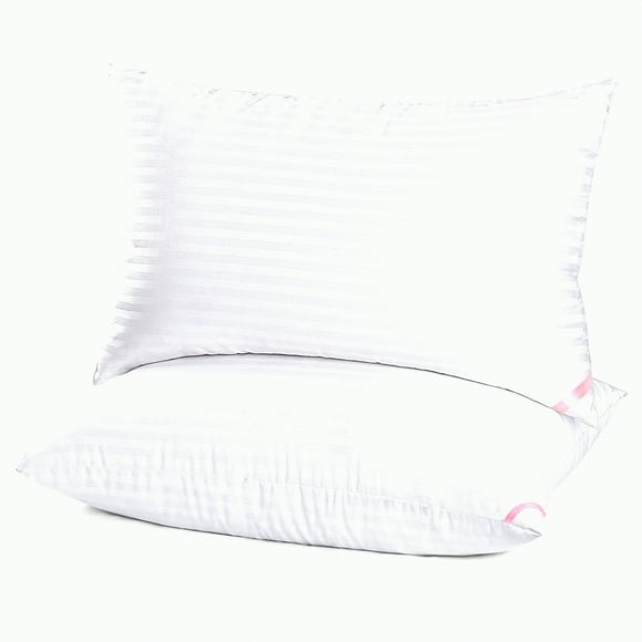 SleepLux PlushDream Queen Pillows - 2 Pack for Side and Back Sleepers. Hotel Collection Bed Pillows for Sleeping, Super Soft Down Alternative Microfiber Filled, 20 x 30 Inches.