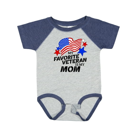 Inktastic My Favorite Veteran is My Mom Boys or Girls Baby Bodysuit