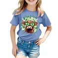 thumbnail image 3 of iTNHFP T-Shirts Filles Manches Courtes Été Col Rond T-Shirt Coupe Décontractée Basique 2114, 3 of 3