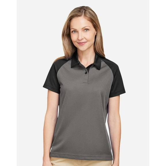 Team 365 TT21CW Women's Command Snag-Protection Colorblock Polo-Sport Graphite/ Black-S