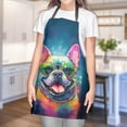 thumbnail image 4 of Hippie French Bulldog Portrait oil painting Watercolor Tie-dye Vintage Apron Dog Lover Gifts for Cooking Grilling Baking Painting Gardening - 00015, 4 of 5
