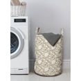 thumbnail image 3 of Floral Laundry Bag, Floral Arrangement with Monochrome Design Natural Elements Abstract Pattern Leaves, Basket with Handles Drawstring Closure for Laundromats, 13" x 19", Tan Cream, by Ambesonne, 3 of 4