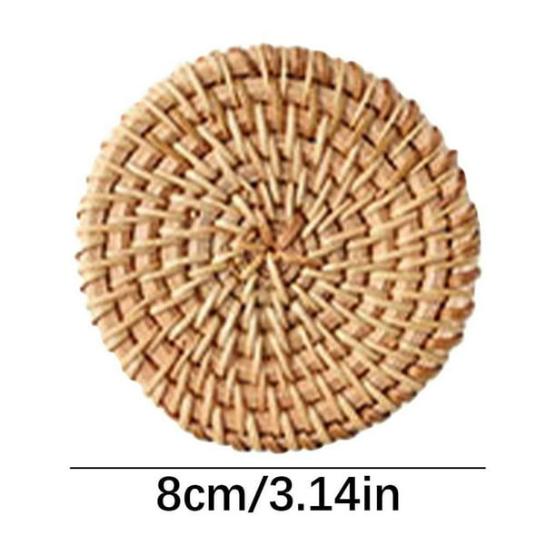 Fiudx Juego de Manteles Individuales de Ratán, Tejido a Mano, Resistente Al Calor, Antideslizante, Resistente, Elegante Protector de Mesa, Ideal para Comedores y Casas de Familia, Varios Tamaños, Aca