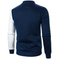 thumbnail image 3 of AWZXDE Men's Color Block Zip Up Sweatshirt, Long Sleeve Sporty Casual Top for Outdoor Wear Navy,XXL, 3 of 5
