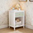 thumbnail image 3 of GZXS Modern Nightstand with Storage Drawer & Shelf, 2-Tier Bedside Table for Bedroom, Small Space End Table, 19.7"L x 15"W x 26.8"H (Green + White), 3 of 7