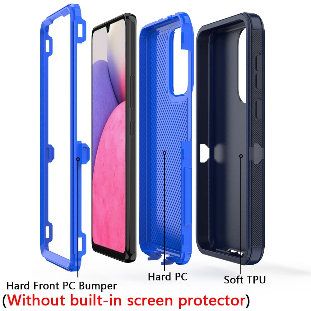 for Samsung A33 5G Case, Galaxy A33 Case with HD Screen Protector,  Military-Grade Ring Holder Kickstand 15ft Drop Tested Shockproof Cover  Phone Case