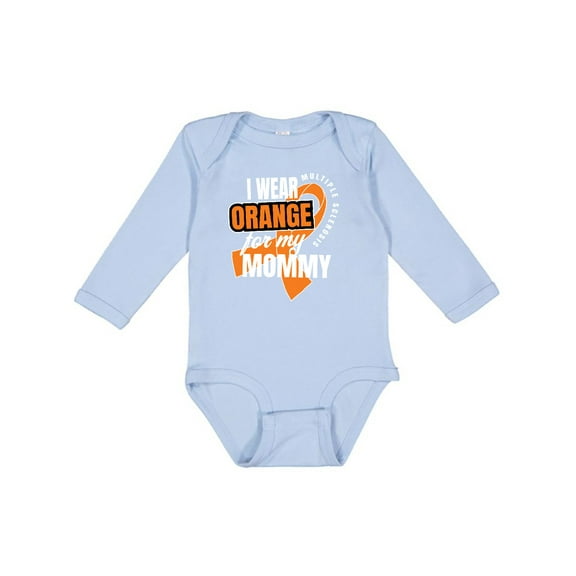 Inktastic I Wear Orange for My Mommy Multiple Sclerosis Awareness Boys or Girls Long Sleeve Baby Bodysuit