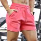 thumbnail image 3 of Pantalones Cortos para Hombre Cintura Elástica con Bolsillos Color Sólido Casual Suelto Pantalones de Ejercicio, Cordón de Moda para Correr, Trabajo Y Uso Diario, 3 of 6